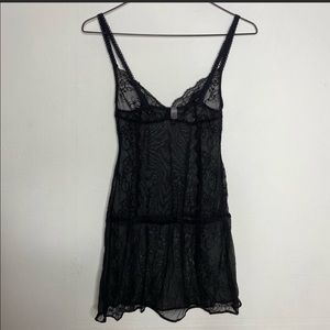 Short Black Lace Slip